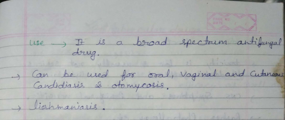 use . It is drug. a broad spectrum antifungal Can be Candidiasis used s and Cutaneous for oral, vaginal otomycosis. lichmania