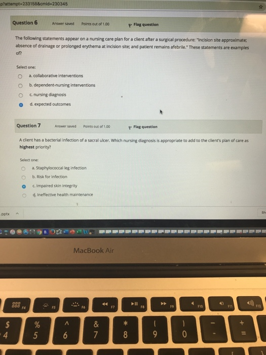 p?attempt-233158&cmid-230345 Question 6 Answer saved Points out of 1. 00 p Flag question The following statements appear on a