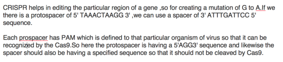 CRISPR helps in editing the particular region of a gene ,so for creating a mutation of G to A.If we there is a protospacer of