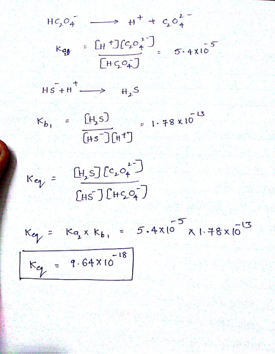 HCO4 C, O : 5.4 X lO LH,s) KgxKg = 5.4x10 1??8x10