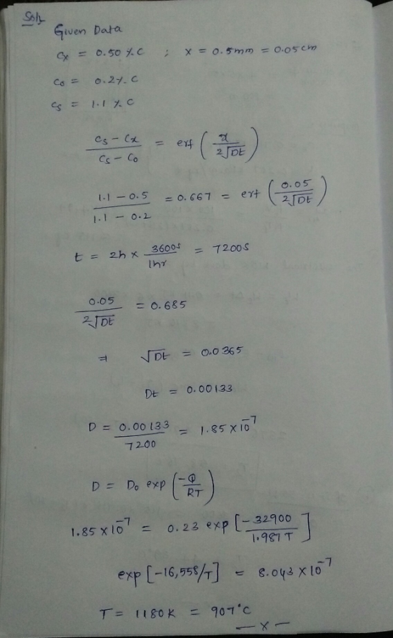 Sol iven Data cs = 0.21 . c cs 1-1大 es -C 2JDE ス「DE 1-1-0.し 3600.5 Inr 200S 0.05 = 0.685 De = 0.00133 D = 0.00133- 85x10 7200