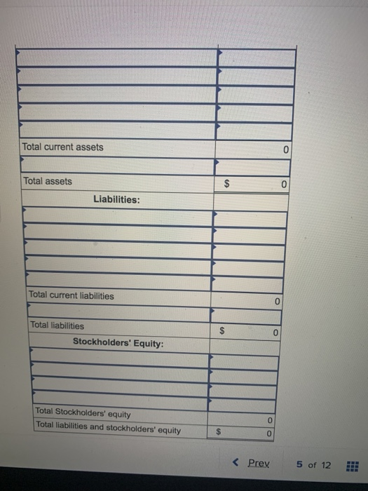 Total current assets Total assets $ 0 Liabilities: Total current liabilities Total liabilities Stockholders Equity: Total St