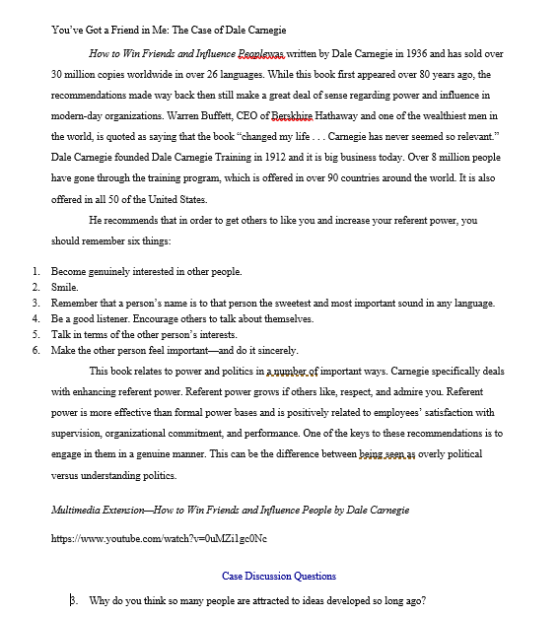 Youve Got a Friend in Me: The Case of Dale Camegie Hovw to Win Friends and Irfluence Rsanevas written by Dale Camegie in 193