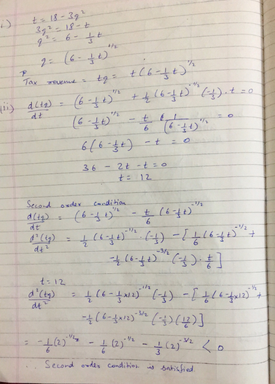 t - 18-39² 32 - 18-t 9- 6 - - t | : (6 - 1). Tax revenue – te t (6-1 t)? d (tg). (6 - 1 t t - 16 - 1 t) (-2). t=0 (ii) dt (6-