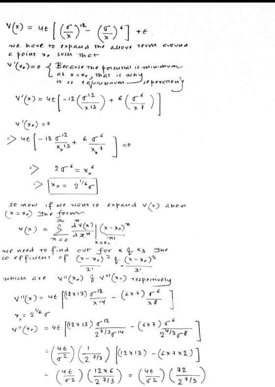 Y(*) =.ut () )] ++ we have to expand the above term around a point xo suell that V(x)= 0 Because the bencurial is minimum L