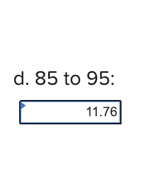d. 85 to 95: 11.76