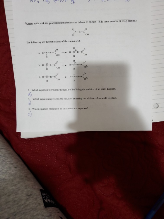 Amino acids with the general formula below can behave as buffers. (R is some number of CH groups.) HO N-R-C он The following