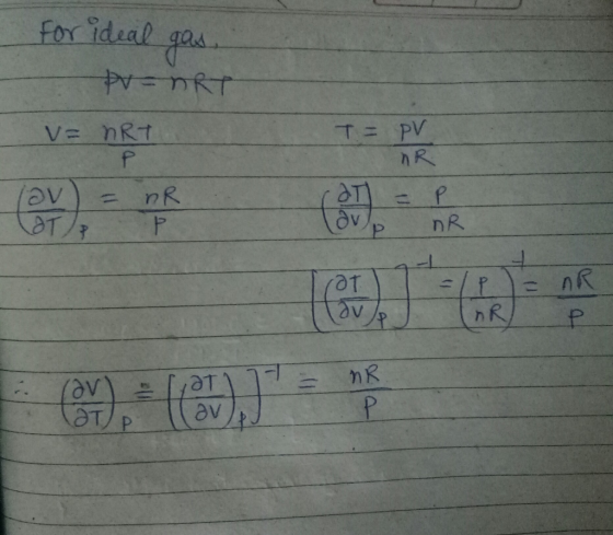 for ideal gas. PV-ART V= HRT T = PV AR - AR av) = LOT ? P AR