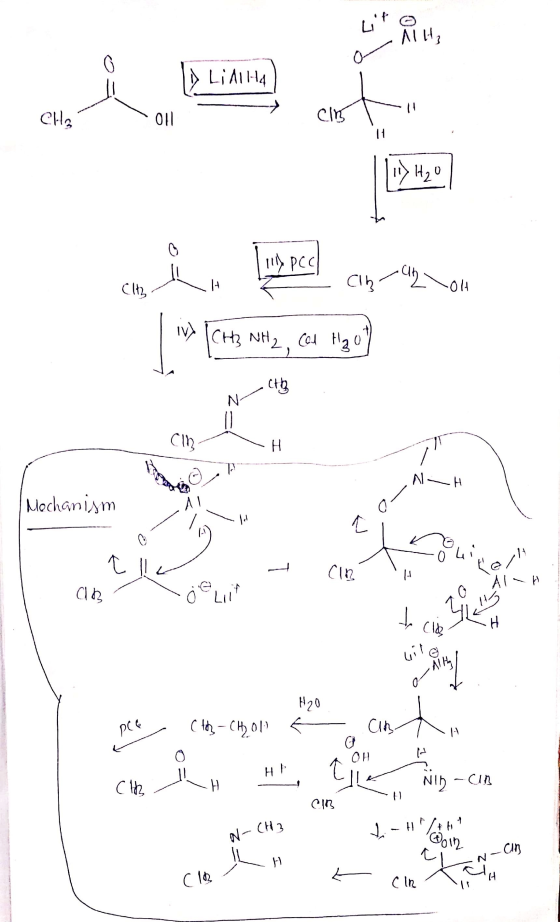I lo lililota] - CH₂ OH - CIBH 11 1) 4201 i long red con may nou | 1 [CH NH2, Cod Hago) CIB H AH Mechanism zo- ou tell ab a j