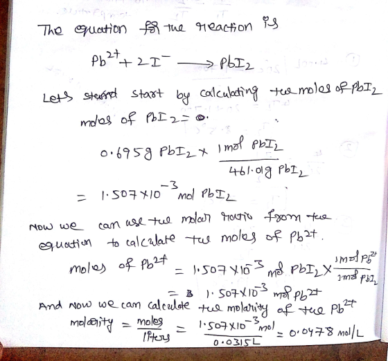 moles of pb24 And Dvu we cam calculdte tua mol