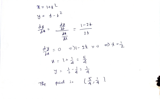 N = HA? ya t-t2 dy dy at 1-24 2 Jan du 27 dt Z = 4.6 dy -) 1-2t zo =0 du U = It -(T 4 1 - y 4 4 5 The point in ( 44