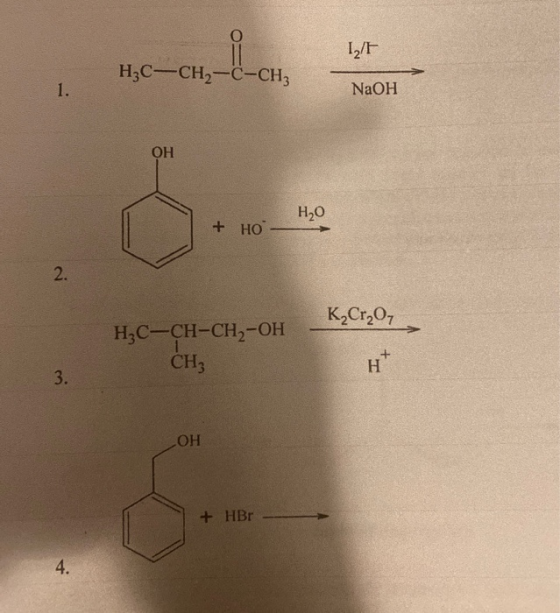 LE H3C-CH2-C-CH3 NaOH ОН HO + HO K2Cr2O7 H2C-CH-CH2-OH CH3 4x OH + HBr