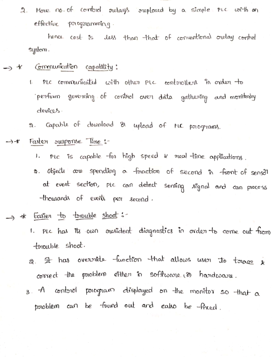 2. Hone no. of certsd elays ou plated by a simple PLć uon-than effective poaning henc cost is .lezs than -that of cenventionalavelay corhal sut PLc communicated with othen P11 cent ollen in order penfoum goveinf centel oe data gathetng and memiheàry devicos mOn a Capable oF downloada upload of u pioprans pic is capable -f。ว high speed u real time applicatiơns ». Object a spending a fnaction of second oont of sensa at event section, PlC can detect senng fgnal and can piece ss toncuble shoot. a ฏิt has overykta -function that allows user to tnaae x 8 A centpiel poicpram displayed on -he monitpr so -that a poblem ca be ound oul ard be Arred