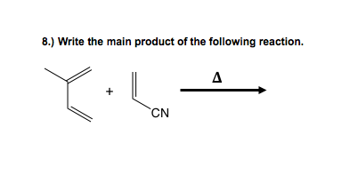 8.) Write the main product of the following reaction. مها:
