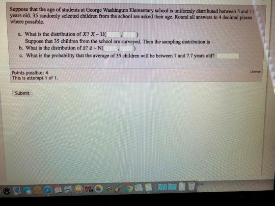Suppose that the age of students at George Washington Elementary school is uniformly distributed between 5 and 11 years old.