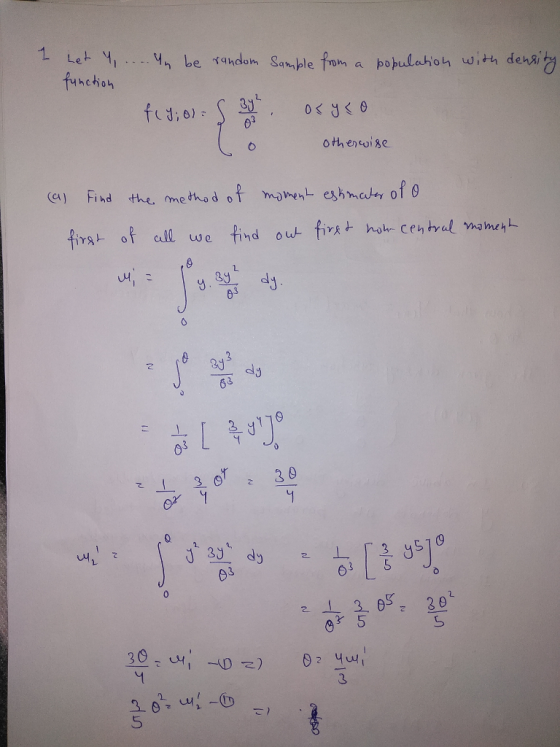 1 Let yi %, be ィqhdom Sample from a pobulahon with dehRig 내·こ 03 gd て13.6 z 30