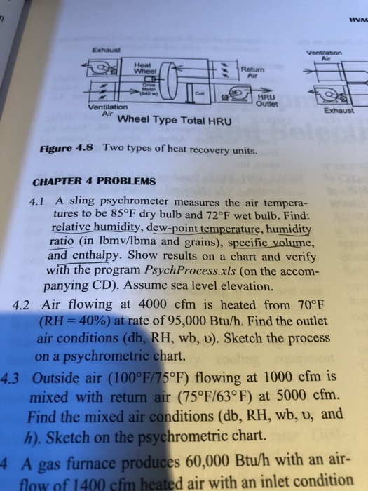 Exhaust Air Heat Wheel Return Air HRU Outlet Ventilation Air Wheel Type Total HRU .8 Two types of heat recovery units. CHAPTE
