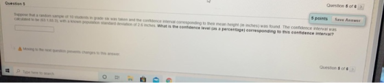Questions of Questions 5 points Save Answer Spose that a random sample of 10 des ingawas the concerneal corresponding to the