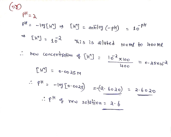 PH=2 pH = -log[HT] [ht] = antilog (-pH) = 10 » [ht] = 102 This is diluted loome to Hoome A new concentration of [ht] = 152x10