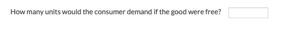 How many units would the consumer demand if the good were free?