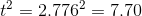 t^2=2.776^2=7.70