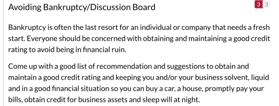 Avoiding Bankruptcy/Discussion Board 33 Bankruptcy is often the last resort for an individual or company that needs a fresh s