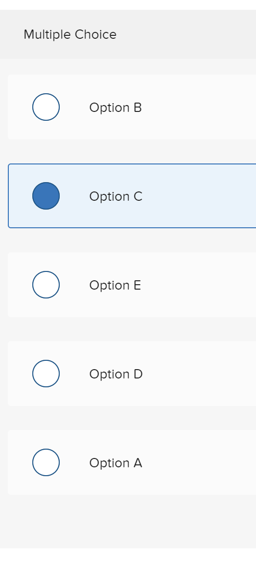 Multiple Choice Option B Option C Option E Option D Option A