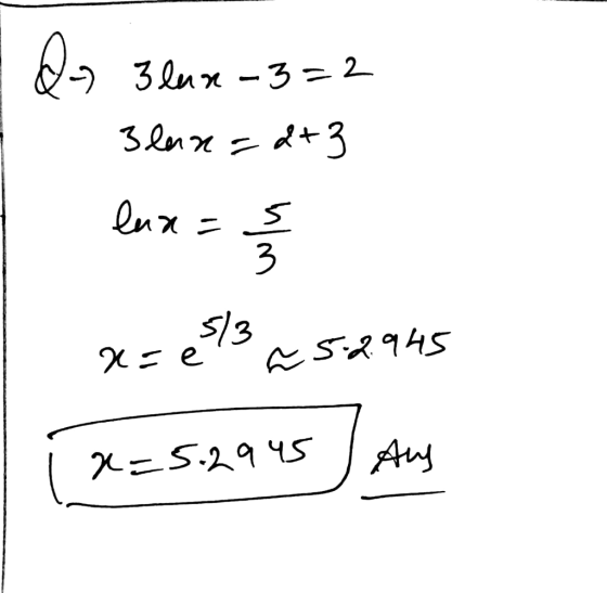I do 3 lux-3=2 3 lun= d+3 luxain x= 6/3 25.2945 x=5.2945 Aug