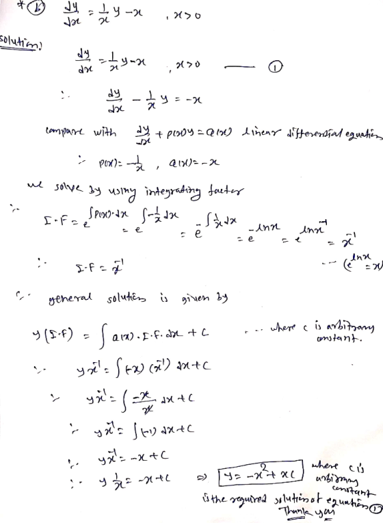 is the required solution of equation dy alya Jac a uso solution) dy dre - ny more 210 dy doe y = -2 22 campane with dy + piad
