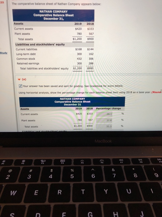 The comparative balance sheet of Nathan Company appears below: 2018 $333 567 NATHAN COMPANY Comparative Balance Sheet Decembe