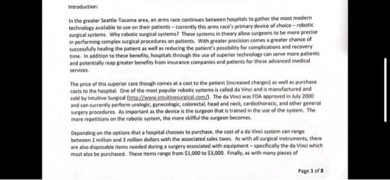 Introduction: In the greater Seattle-Tacoma area, an arms race continues between hospitals to gather the most modern technolo