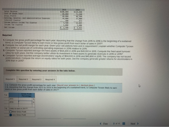 Cost of Goods Sold Cross Profit Selling General, and sinistra Income before Income Tax Expe Income Tax Expense Net Tato Requi