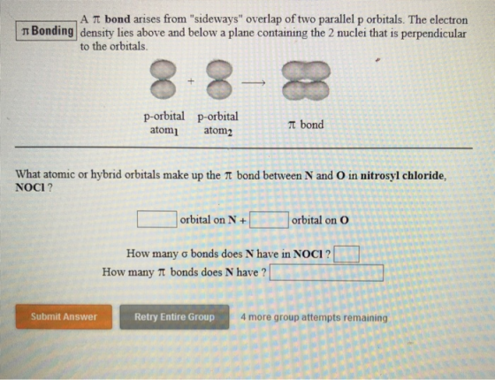 A Tt bond arises from sideways overlap of two parallel p orbitals. The electron In Bonding density lies above and below a p
