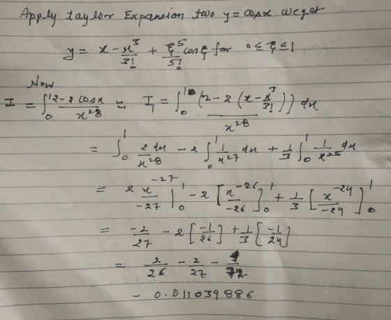 Apply taylor Expansion two y = opx weget Now 2- & coon ng 2228 x28 -27 - 2 r 1 - 27 To -26 0 -24 -e [it] + [ -0.011039886