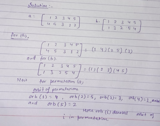 Salution 3 2 5 y 1 2 345 5 3 12 and fo (b) ニ(1 ) ( 2 3)(45) No AuY permutation(a or b (1) an rb(s) 2 pey