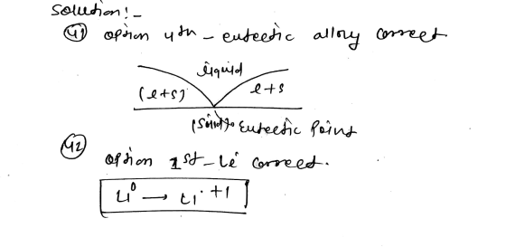 ets solution ! - W option uth- eutectic allory correct eiquied lets) (solidto Eutectic Poins opsion ast_le correet. น” 142 ti