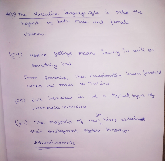 is the *151) The Masculine language style highest by both male and rated female listeners. (54) means having ill acell on Hos