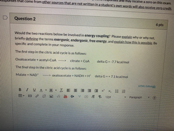 MILJpuises and may receive a zero on this exam. Responses that come from other sources that are not written in a students ow