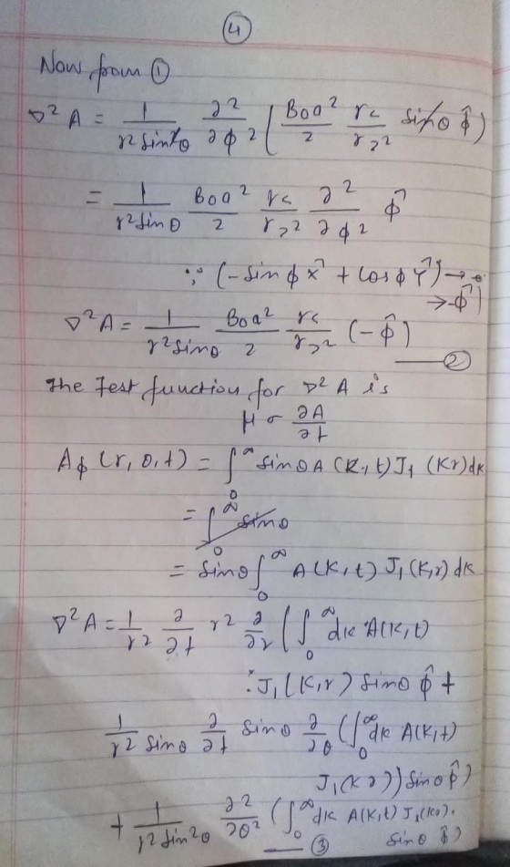 Now from G2A = I 22 Boor ve Sihod) I Boards & 82sing 2 r ade (- sin &* + los 87) DZA I Boa2 resino & function for re , snel ²