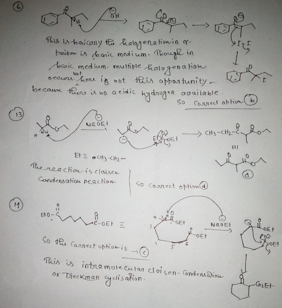 Choose This is basically the halogenation in a- position is basic medium. Though in basic medium multiple halogenation occurs