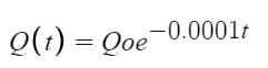 Q(t) = Qoe-0.00011