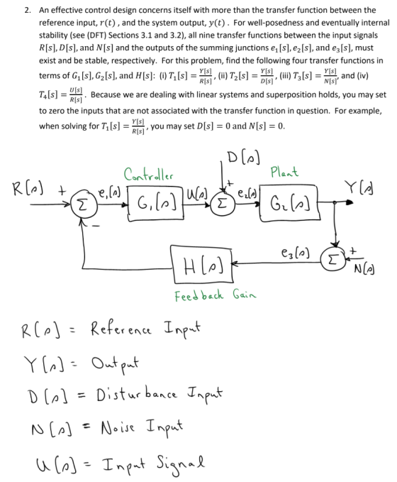 2. An effective control design concerns itself with more than the transfer function between the reference input, r(t), and th
