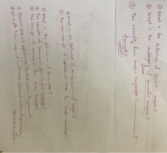 ① What is the definition of Semantic analysis ? © What is the challenges, of semantic analysis? phases Shases ③) The example,