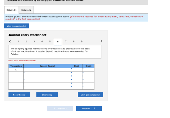 Complete this quution by entering your answers in the tabs below. Required 1 Required 2 Prepare journal entries to record the