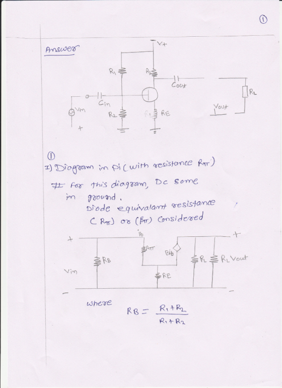 Ansver Coo RL rn out with sesistamee for this diagoarn DC, Sonne. Diode equvalant vesistamde 1 eib RE shev
