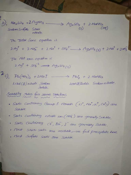 Ag2SO4 + 2 Navo, (aq) Na₂SO4 +2 AgNO3 > Sodium Sulfate Silver nitrate The Total Goric equation is angt + 2N05 + 2 Not + soy A