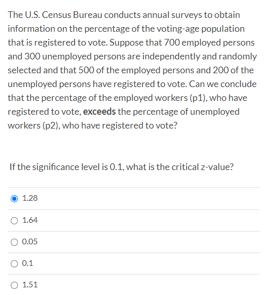 The U.S. Census Bureau conducts annual surveys to obtain information on the percentage of the voting-age population that is r
