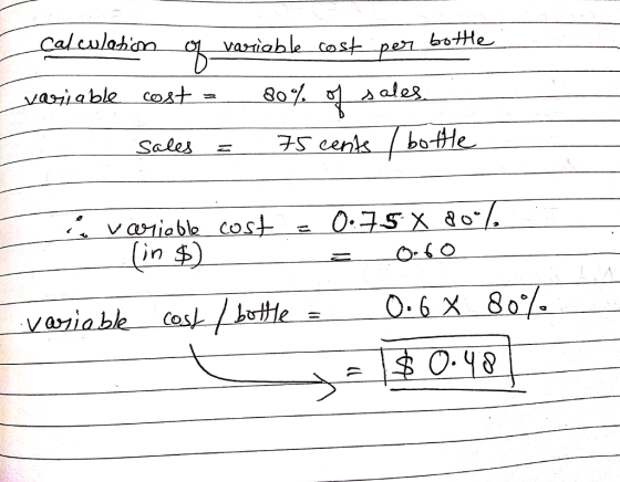 Calculation o variable cost-pm ble Cas i v ariable cost 프-035 X a o.1 (in $)