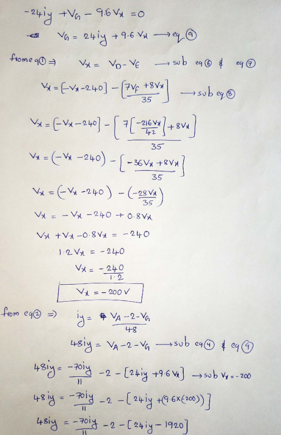 -241+V- 96 V 0 + 9.6 Vl e - fiome q sub eq Vo-VE SU eq E-240] +8Vx sub ey 35 -( -216 VX 42 8VM 35 V -240) C 36V+8V 35 ) -(-2A
