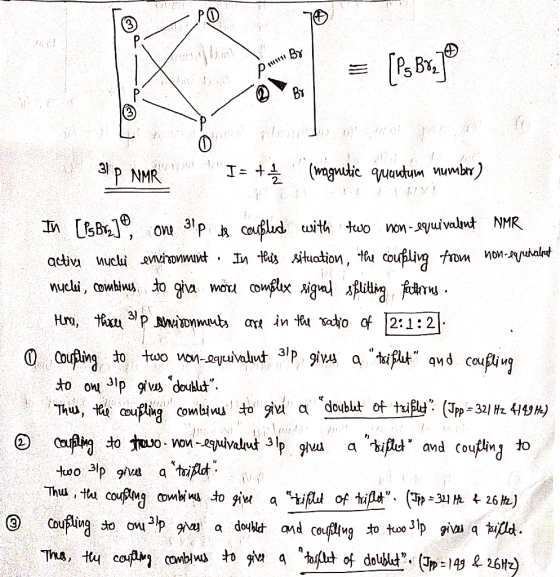 - PO70 16 MBX - se By, 70 31 p NMR W I = + (magnetic quantum number) 0 In [PsBrz], one 31p de coupled with two non-equivalent